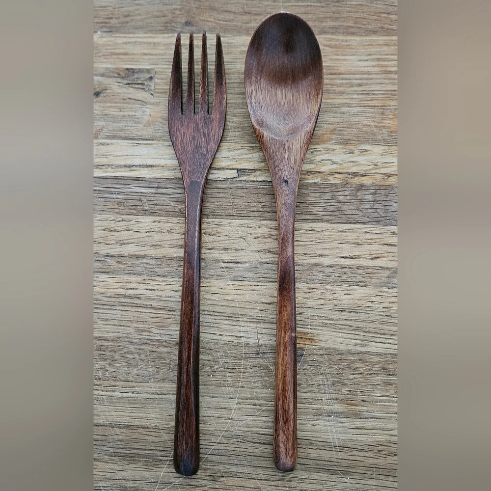 NWOT Wooden Serving Fork and Spoon Set